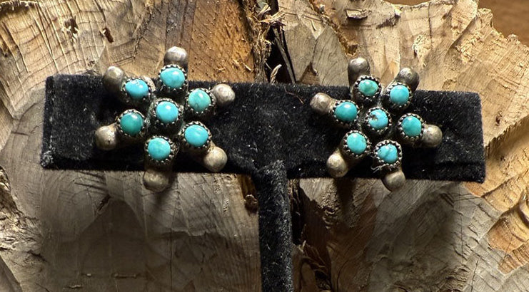 Star Cluster Zuni Snake Eye Earrings