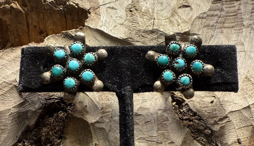 Star Cluster Zuni Snake Eye Earrings
