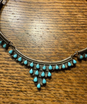 Teardrop Choker Turquoise Necklace