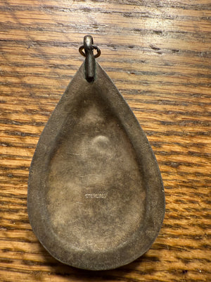 Teardrop Turquosie Bear Claw Pendant