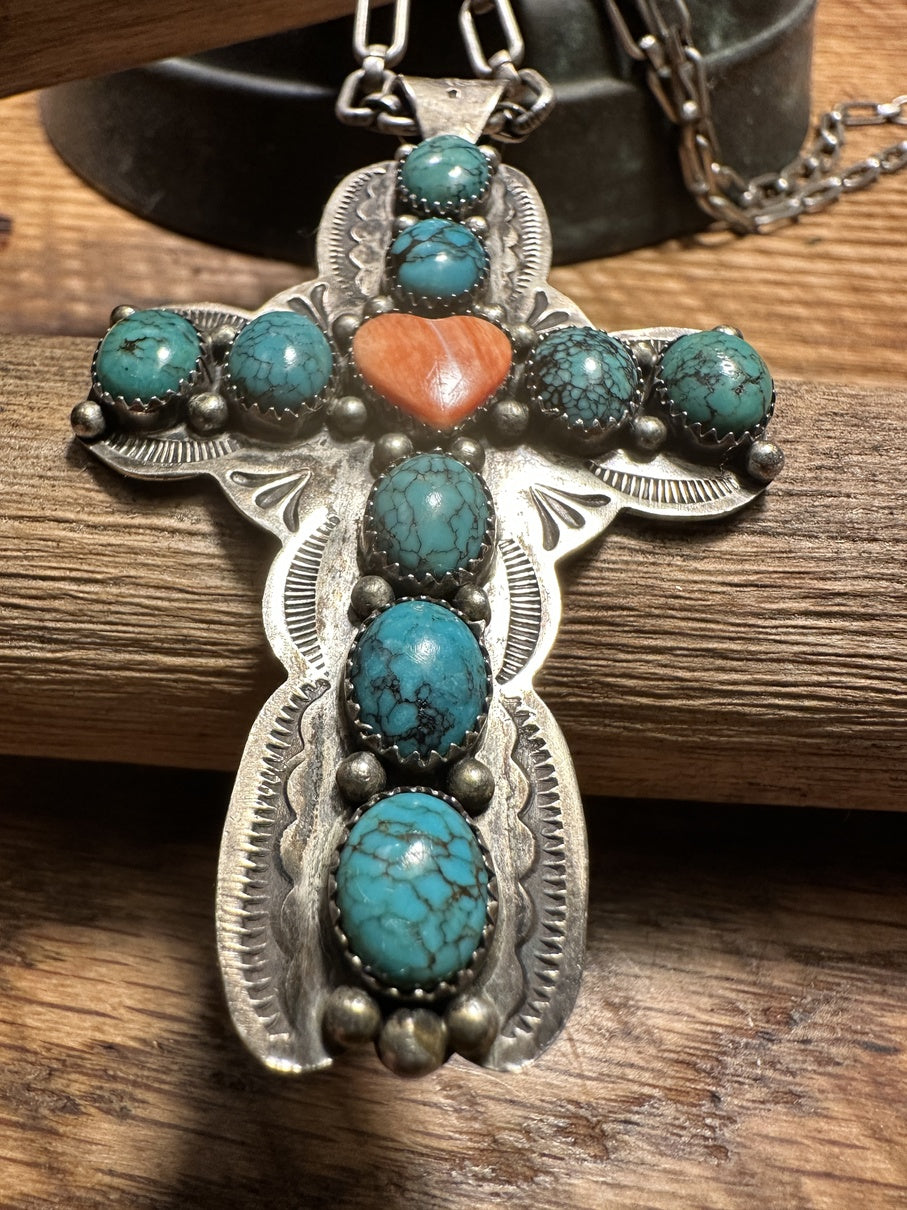 Ten Stone Silver Cross