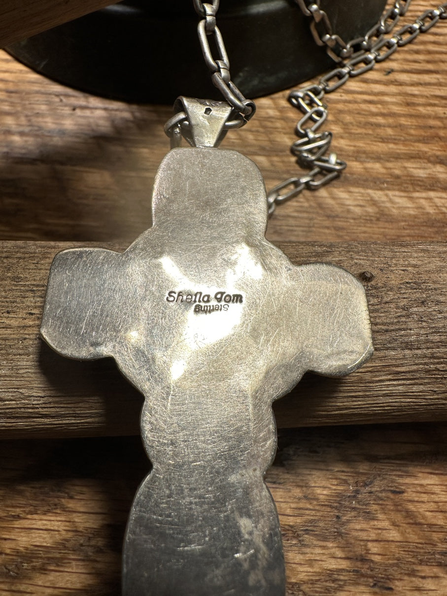 Ten Stone Silver Cross