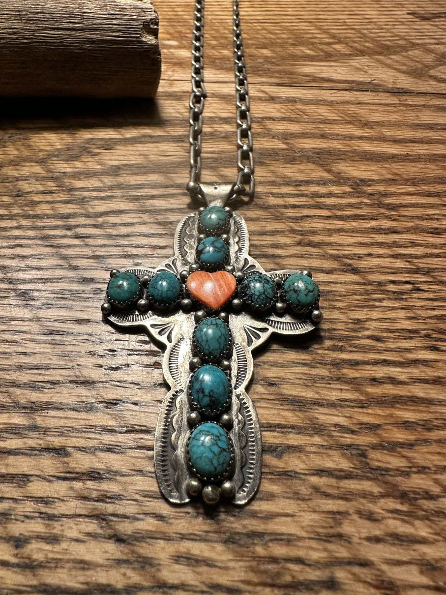 Ten Stone Silver Cross