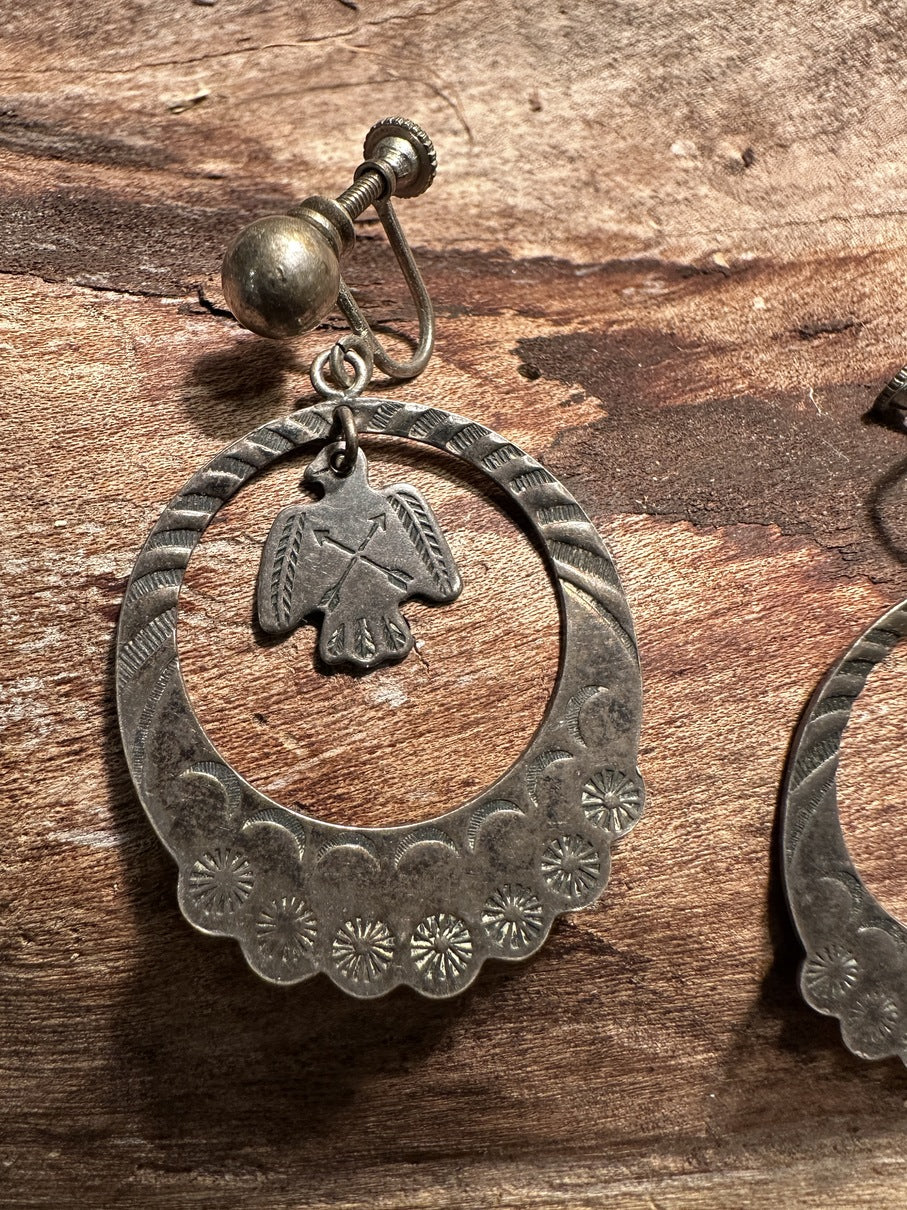 Thunder Bird Hoop Earrings