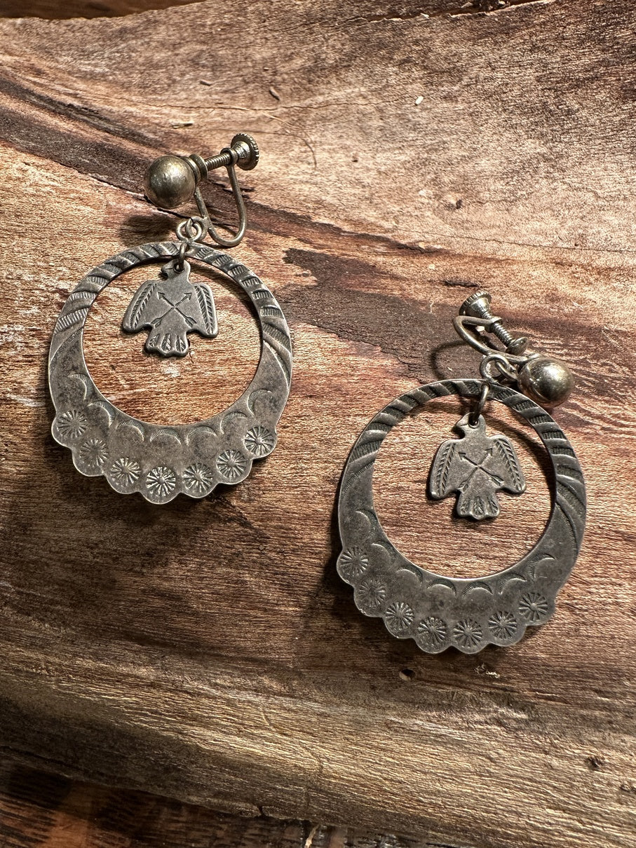 Thunder Bird Hoop Earrings