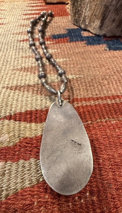 Tire Coral Turquoise Shadow Box Necklace