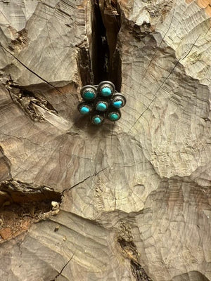 Turquoise 7 Stone Cluster Ring