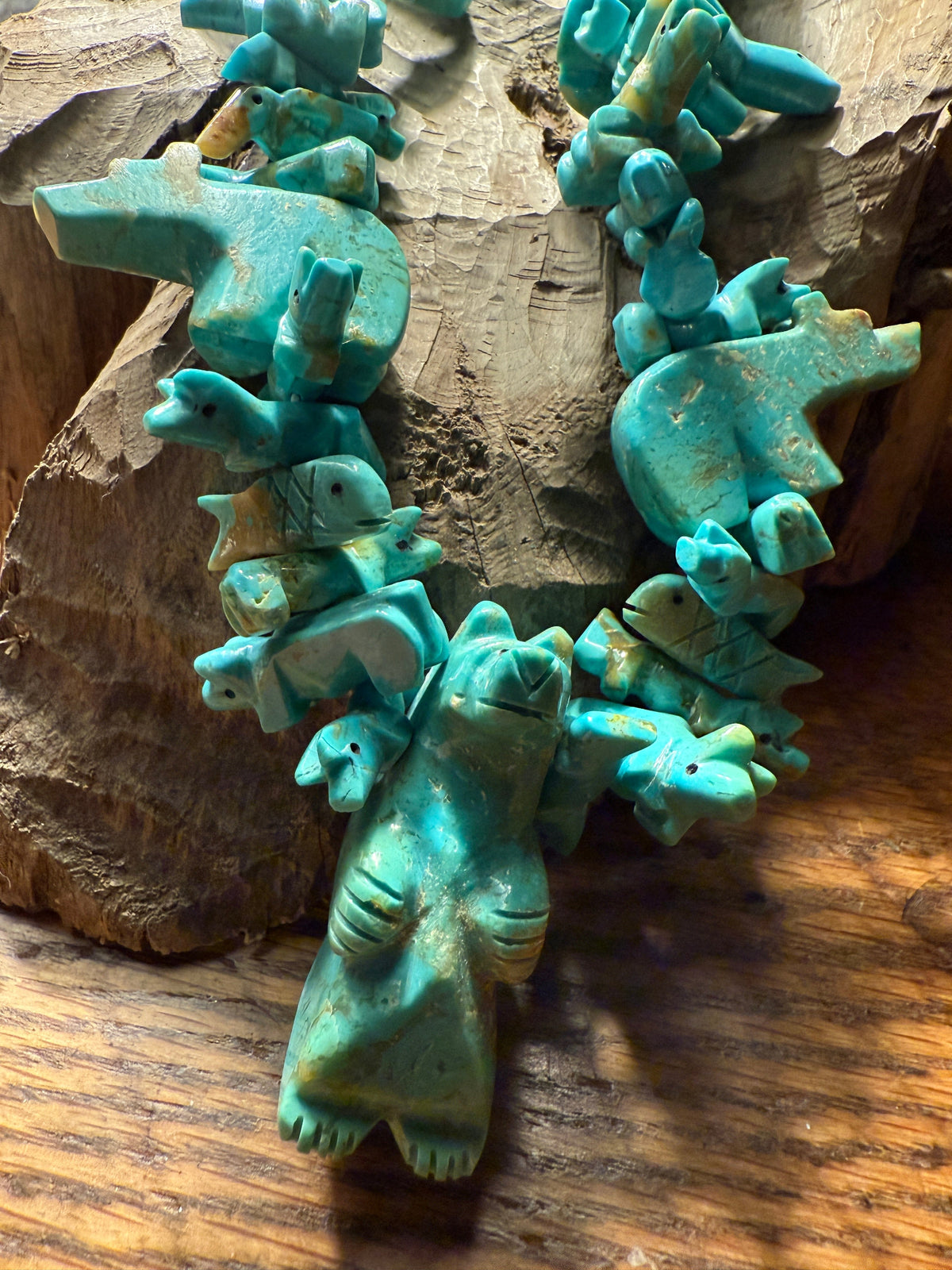 Turquoise Bear Animal Fetish Necklace