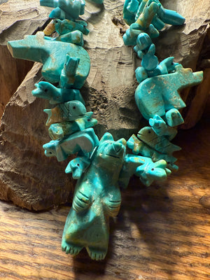 Turquoise Bear Animal Fetish Necklace