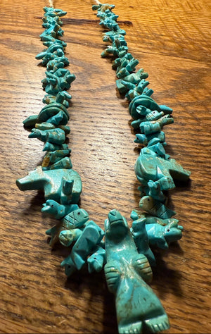 Turquoise Bear Animal Fetish Necklace