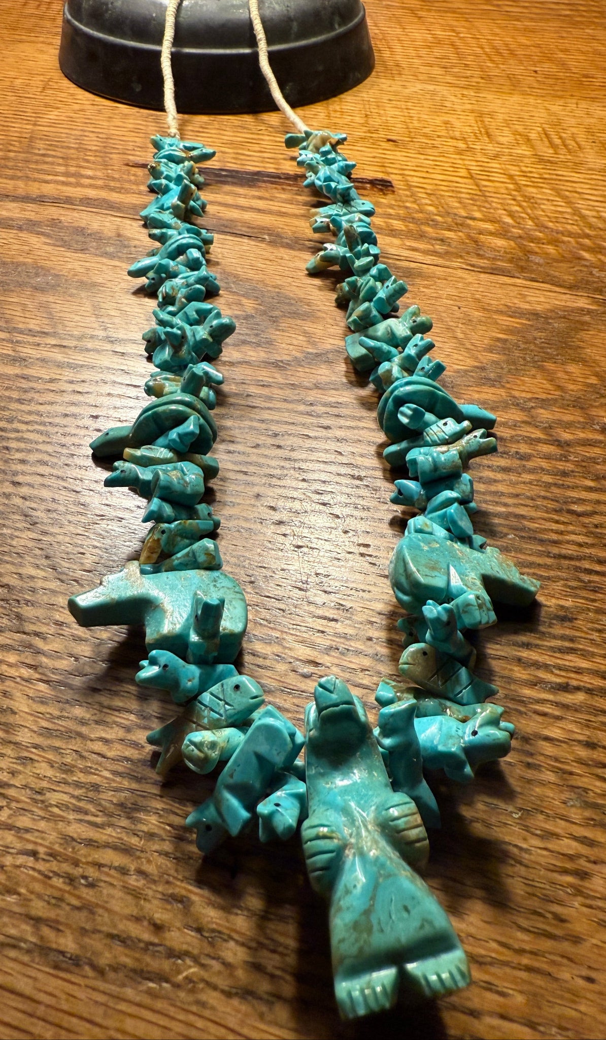 Turquoise Bear Animal Fetish Necklace