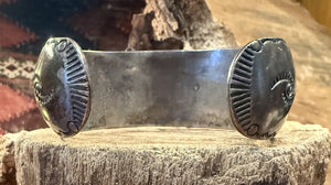 Turquoise Coral Silver Cuff