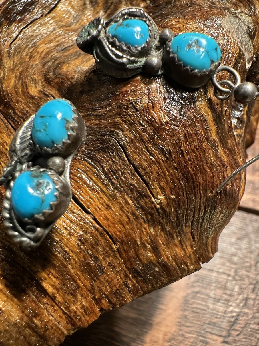 Two Stone Turquoise Earrings