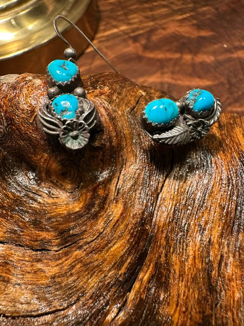 Two Stone Turquoise Earrings