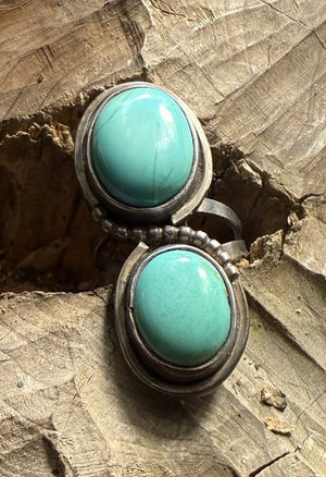 Two Stone Turquoise Ring