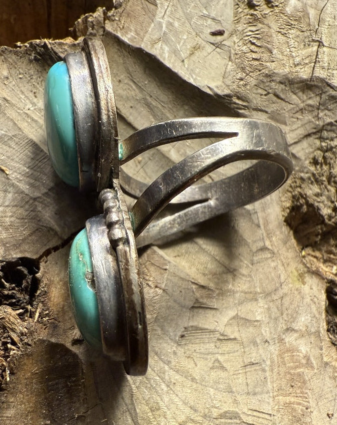 Two Stone Turquoise Ring