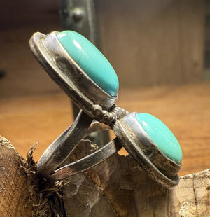 Two Stone Turquoise Ring