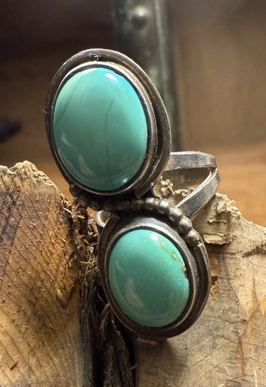 Two Stone Turquoise Ring