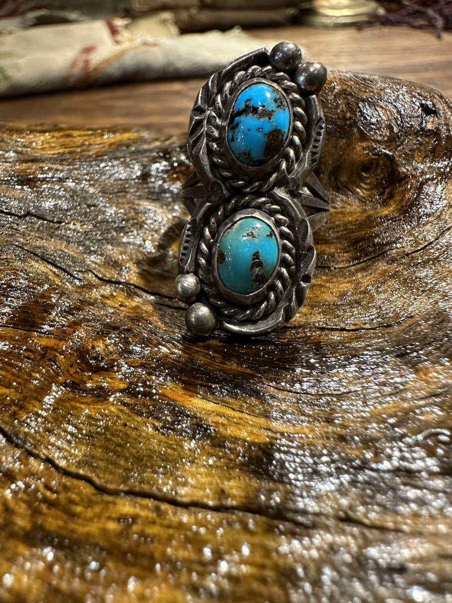 Two Stone Turquoise Ring [SG-046]