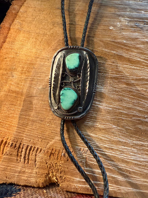 Two-stone Turquoise Bolo Tie