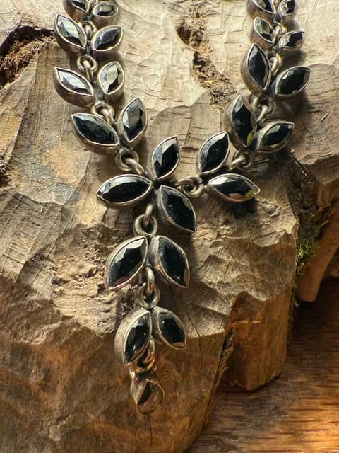 Vintage Leaf & Vine Silver Art Deco Necklace