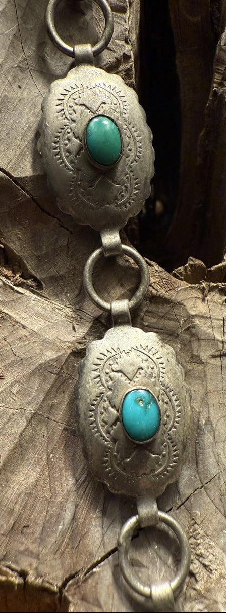 Vintage Silver Turquoise Hatband