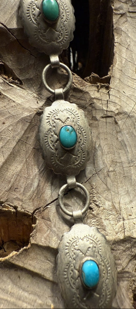 Vintage Silver Turquoise Hatband