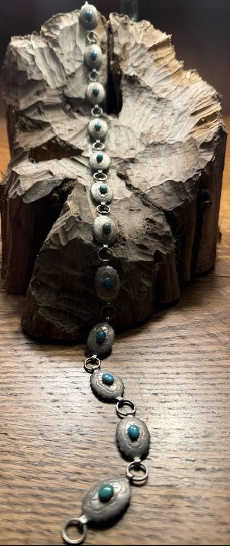 Vintage Silver Turquoise Hatband