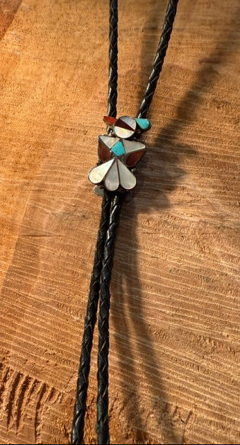 Zuni Bird Inlay Bolo Tie