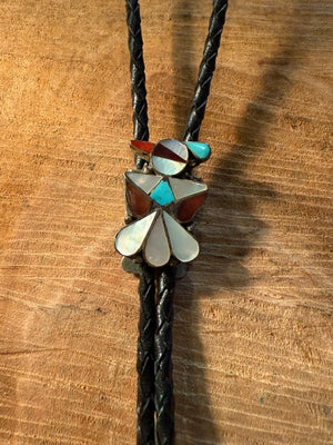 Zuni Bird Inlay Bolo Tie