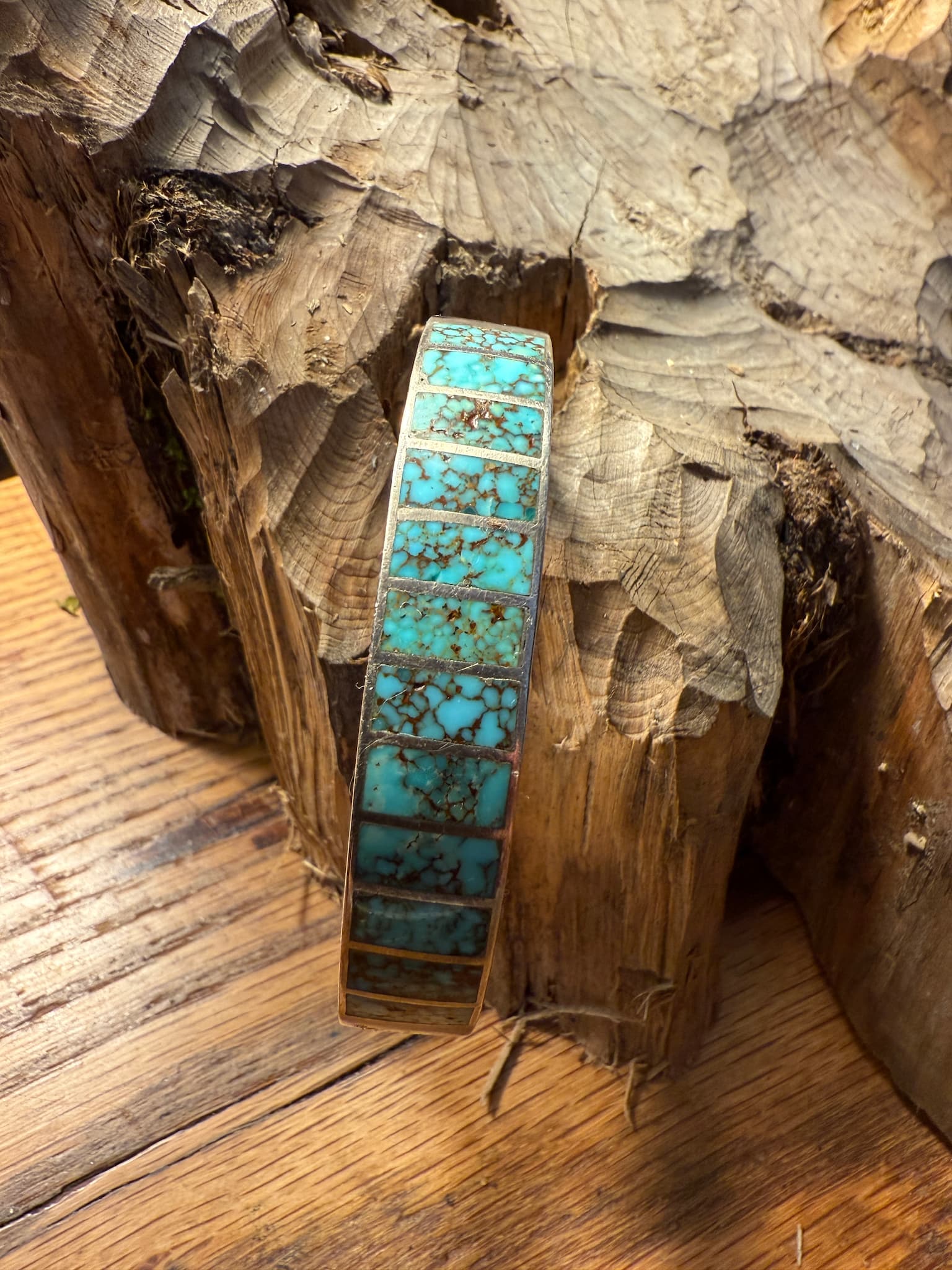 Zuni Channel Turquoise Inlay Cuff