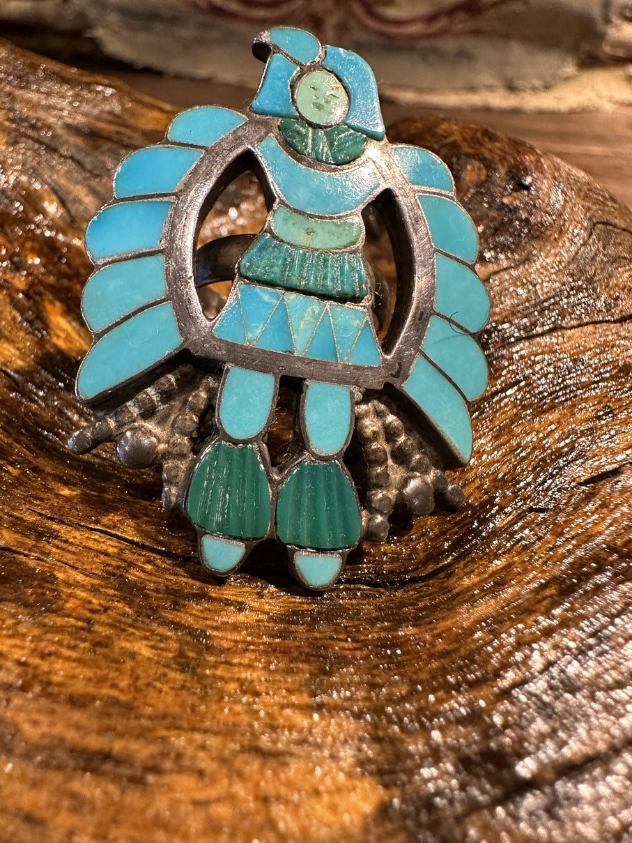 Zuni Eagle Dancer Turquoise Ring [SG-051]