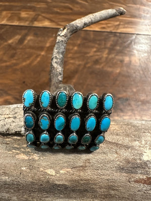 Zuni Four Row Square Ring