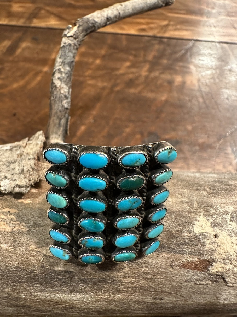 Zuni Four Row Square Ring