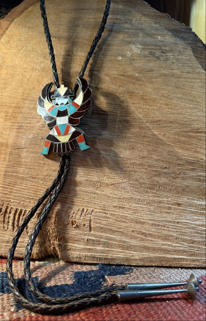 Zuni Inlay Dancer Bolo Tie