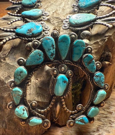 Zuni Morenci Squash Blossom Necklace