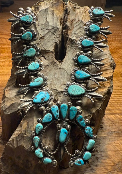Zuni Morenci Squash Blossom Necklace