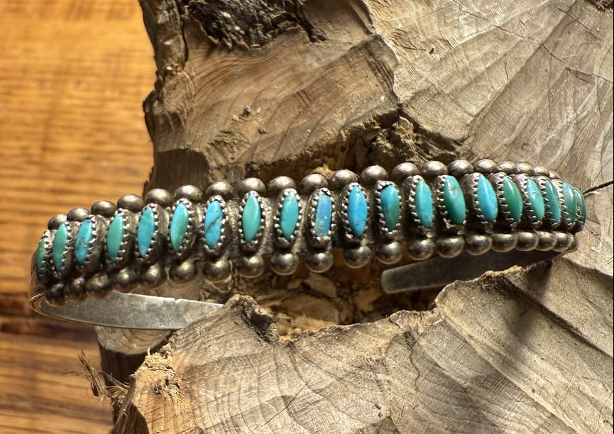 Zuni Needlepoint Turquoise Bangle