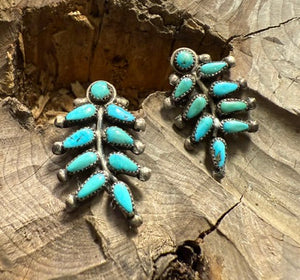 Zuni Petit Point Turquoise Earrings
