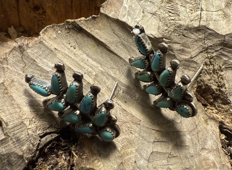 Zuni Petit Point Turquoise Earrings