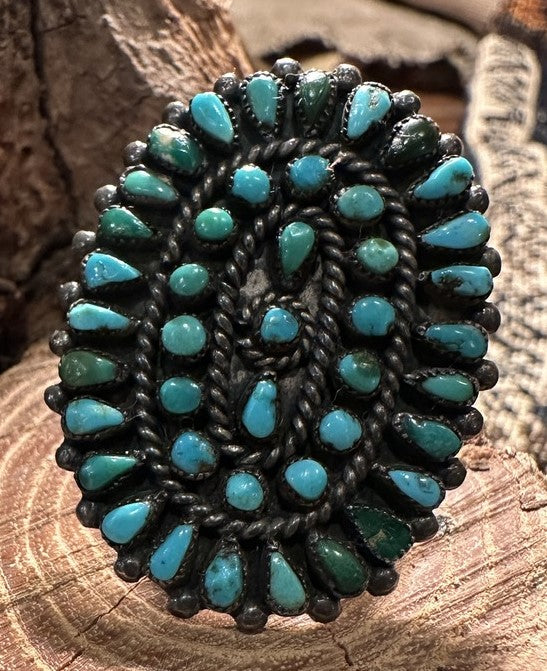 Zuni Petit Point Turquoise Ring