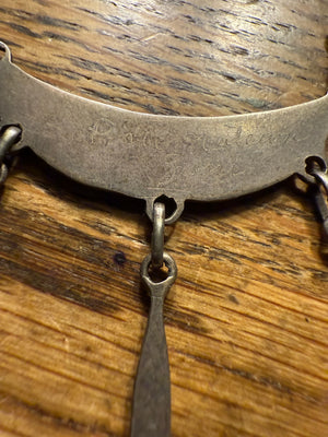 Zuni Silver Crescent & Triple Dangle Necklace