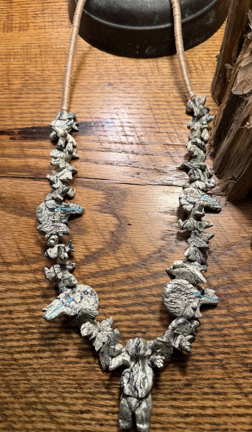 Zuni Squaw Wrap Fetish Necklace