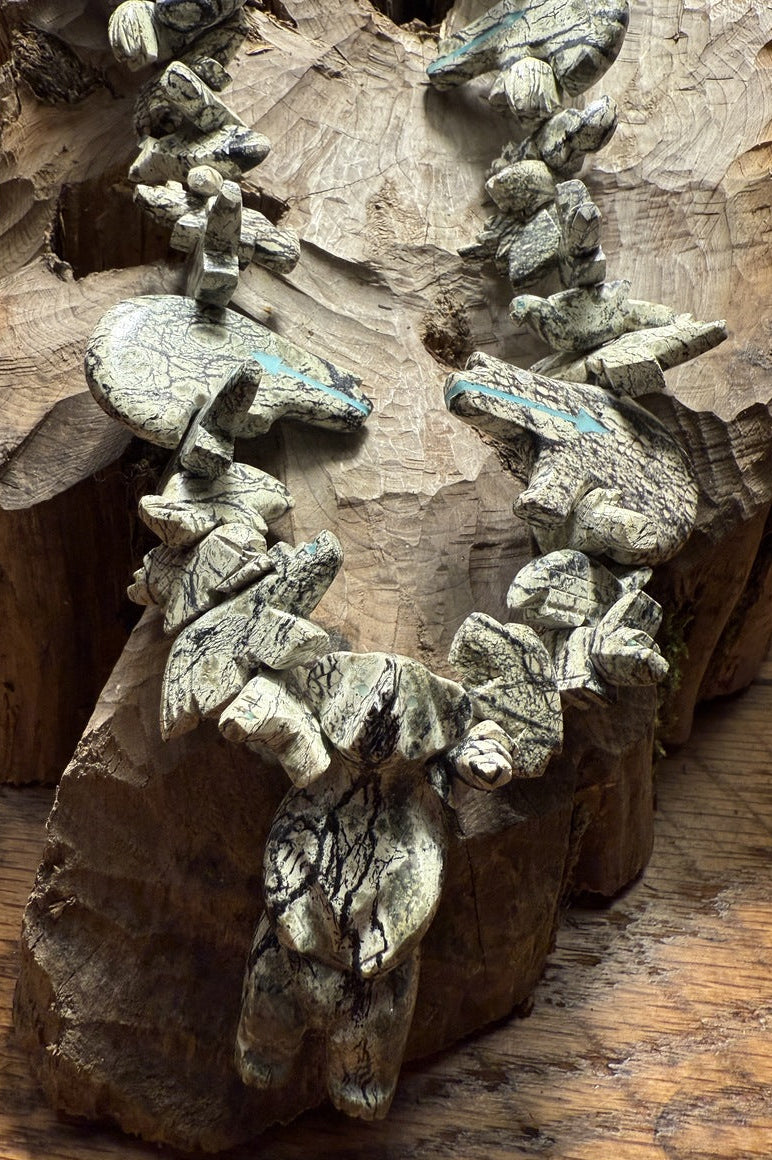 Zuni Squaw Wrap Fetish Necklace