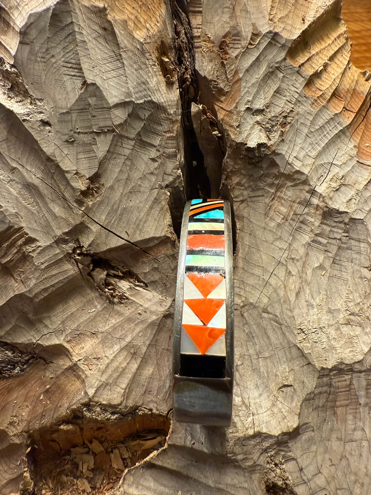 Zuni Stone-on-Stone Inlay Bracelet