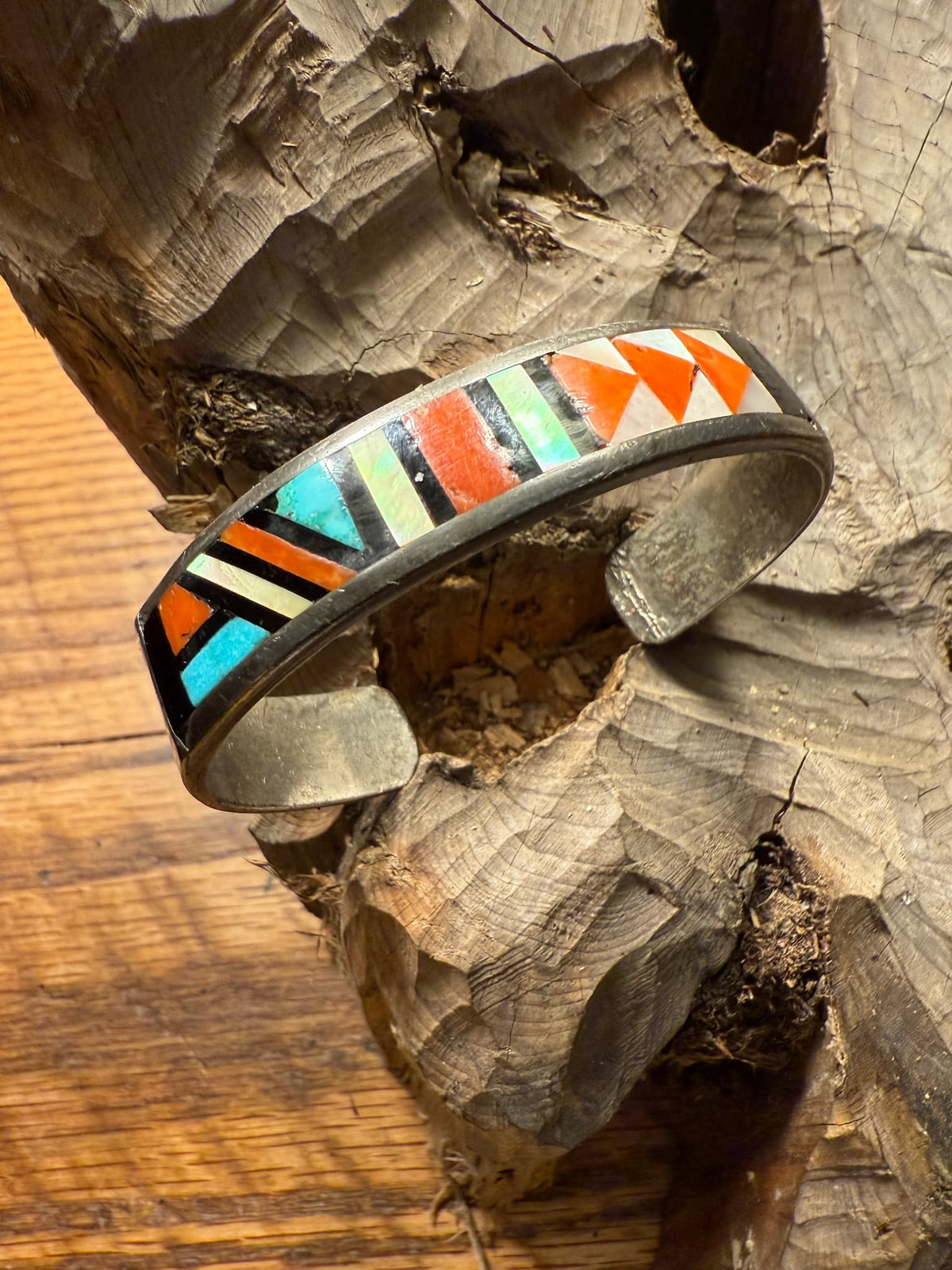Zuni Stone-on-Stone Inlay Bracelet