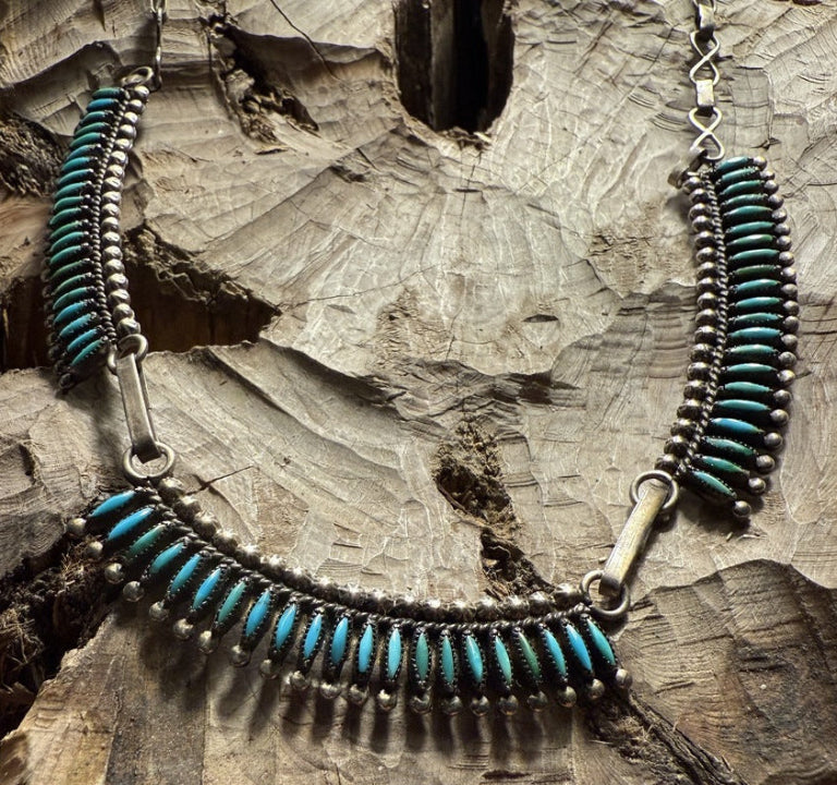 Zuni Turquoise Needlepoint Necklace