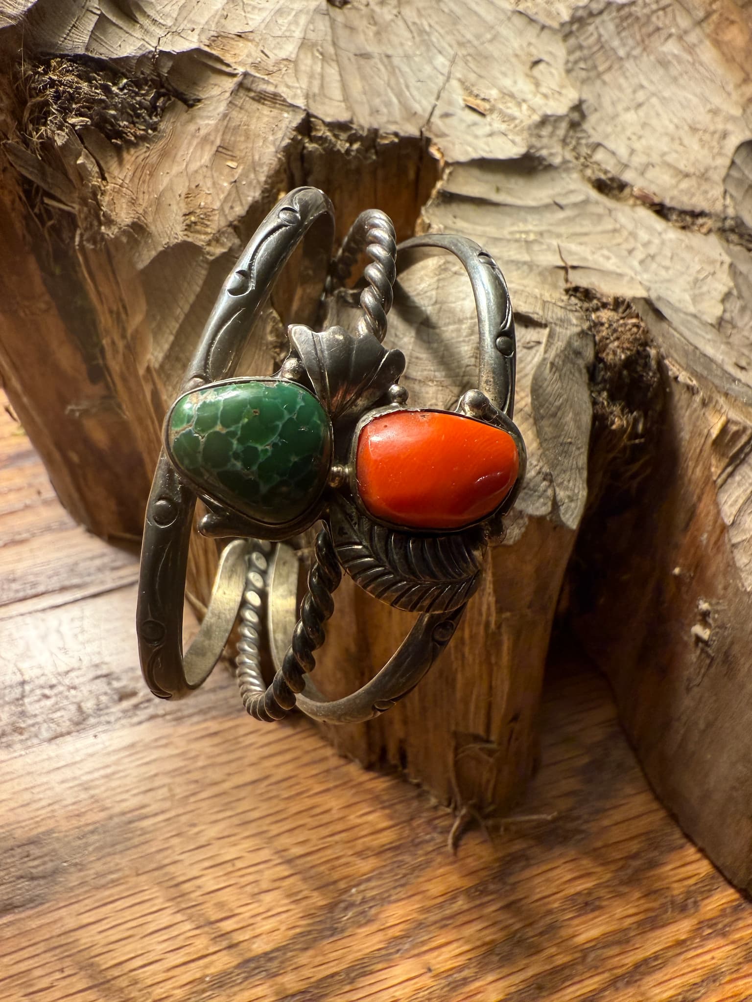 Zuni Two-Stone Cuff Bracelet