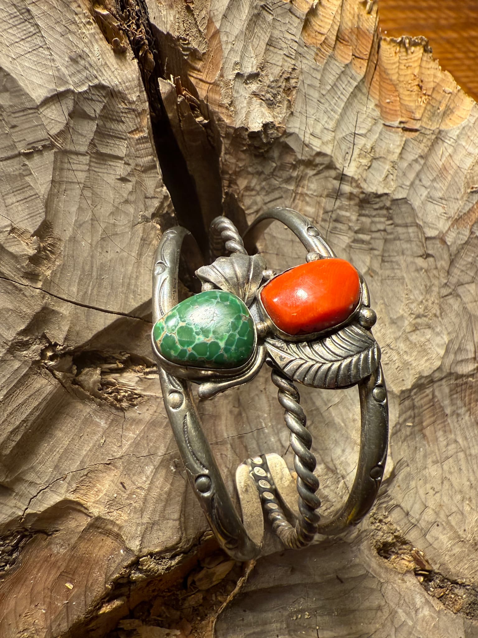 Zuni Two-Stone Cuff Bracelet